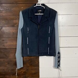 Vintage Y2K Lips Suede Leather Jacket